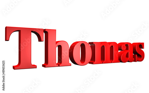 3D Thomas text on white background