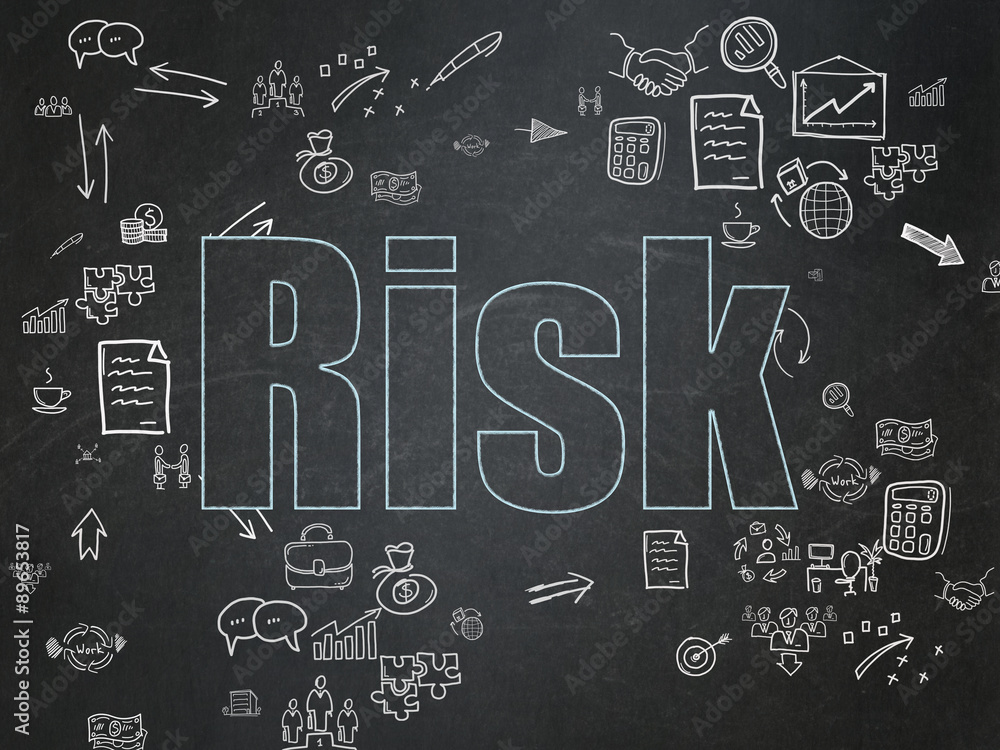 Finance concept: Risk on School Board background