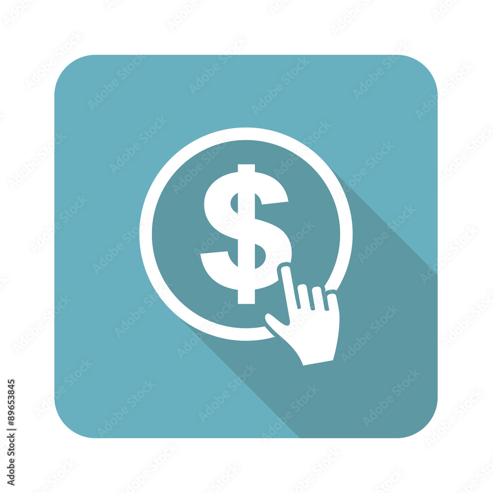 Dollar click icon, square Dollar click icon, square