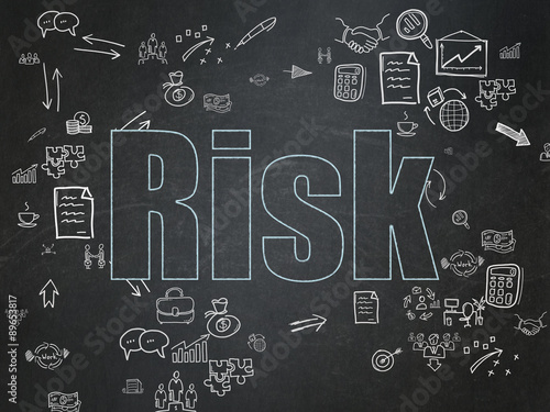 Finance concept: Risk on School Board background
