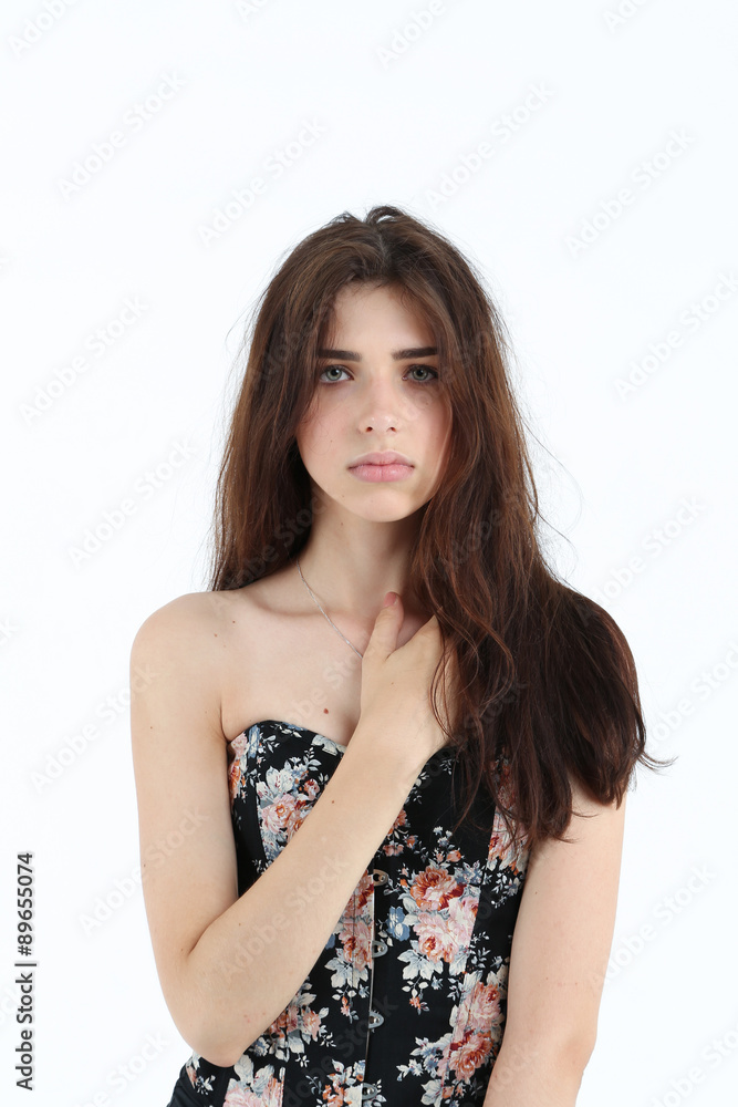 portrait of young woman in corset portrait of young woman in corset