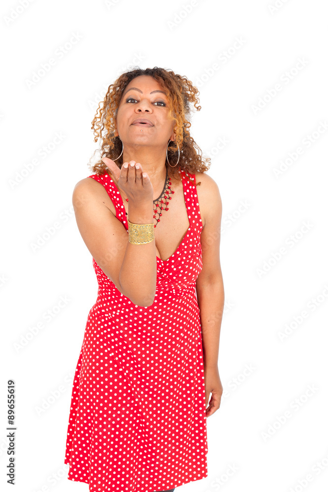 Beautiful black woman doing different expressions in different sets of clothes Beautiful black woman doing different expressions in different sets of clothes