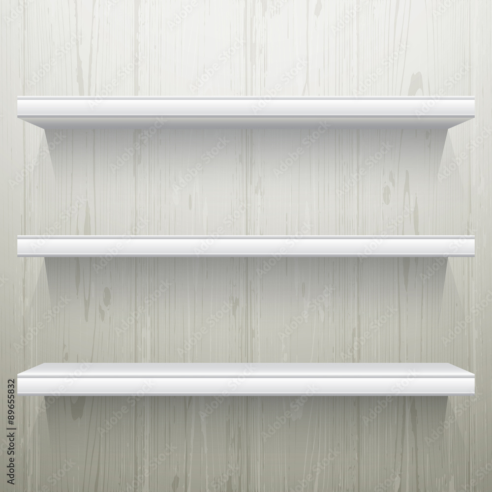White wood background shelves White wood background shelves
