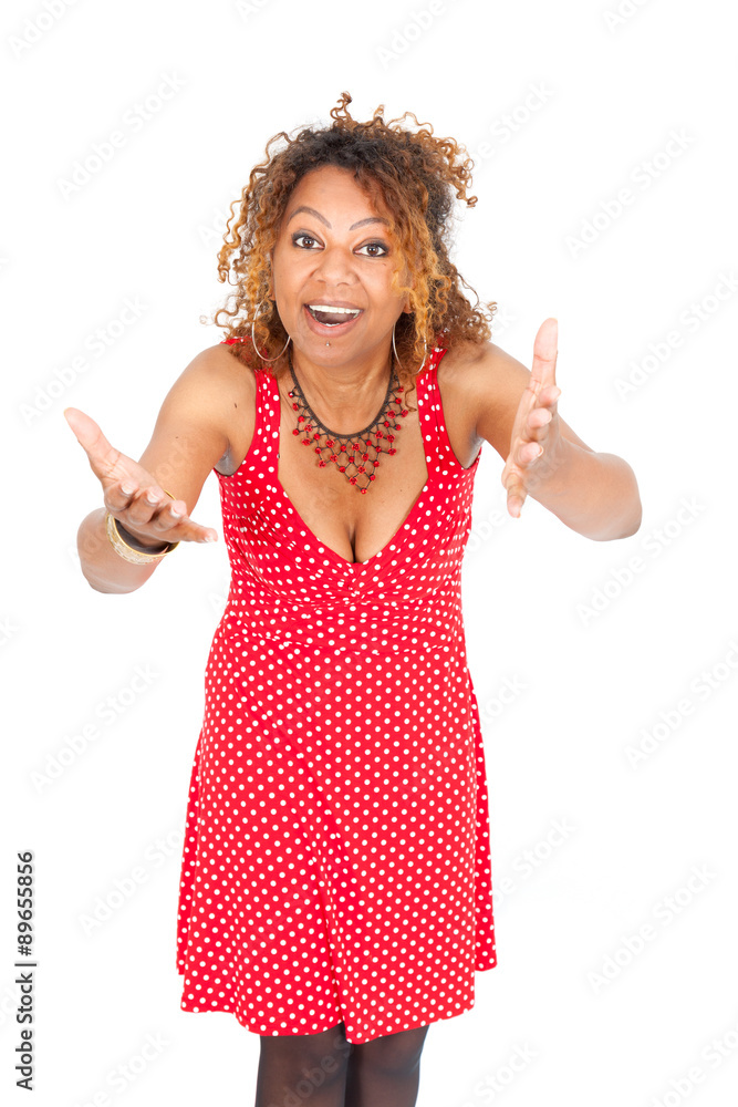 Beautiful black woman doing different expressions in different sets of clothes Beautiful black woman doing different expressions in different sets of clothes