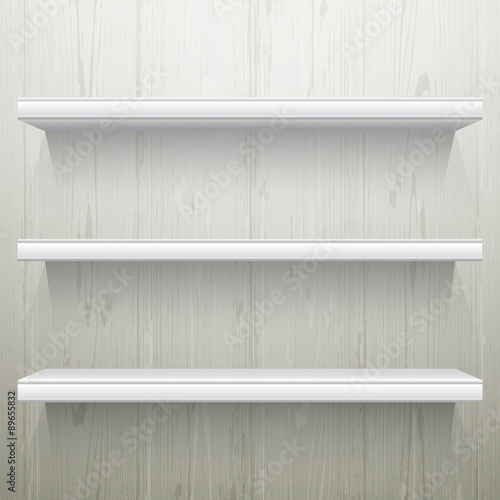 White wood background shelves