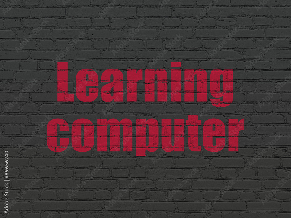 Obraz premium Education concept: Learning Computer on wall background