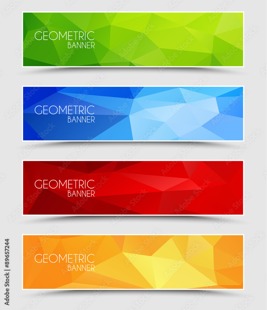 Set of geometric polygonal banner