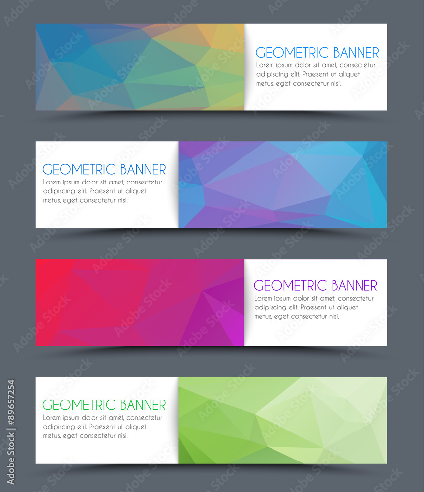 Set of geometric polygonal banner Set of geometric polygonal banner