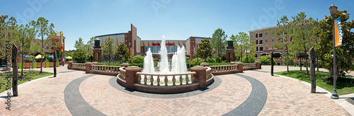 Water fountain in Downtown Oklahoma city in Bricktown entertainment area photo