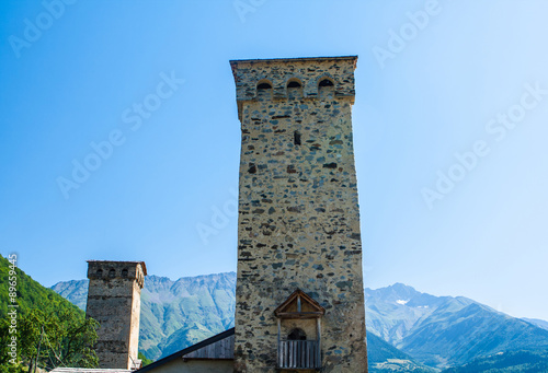 The old towers in Svanetia  Mestia  Georgia.