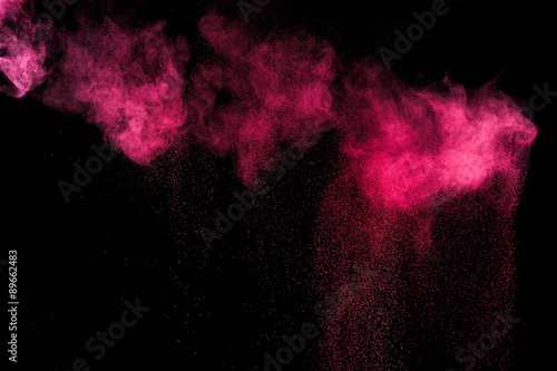 Abstract red and pink paint Holi.
