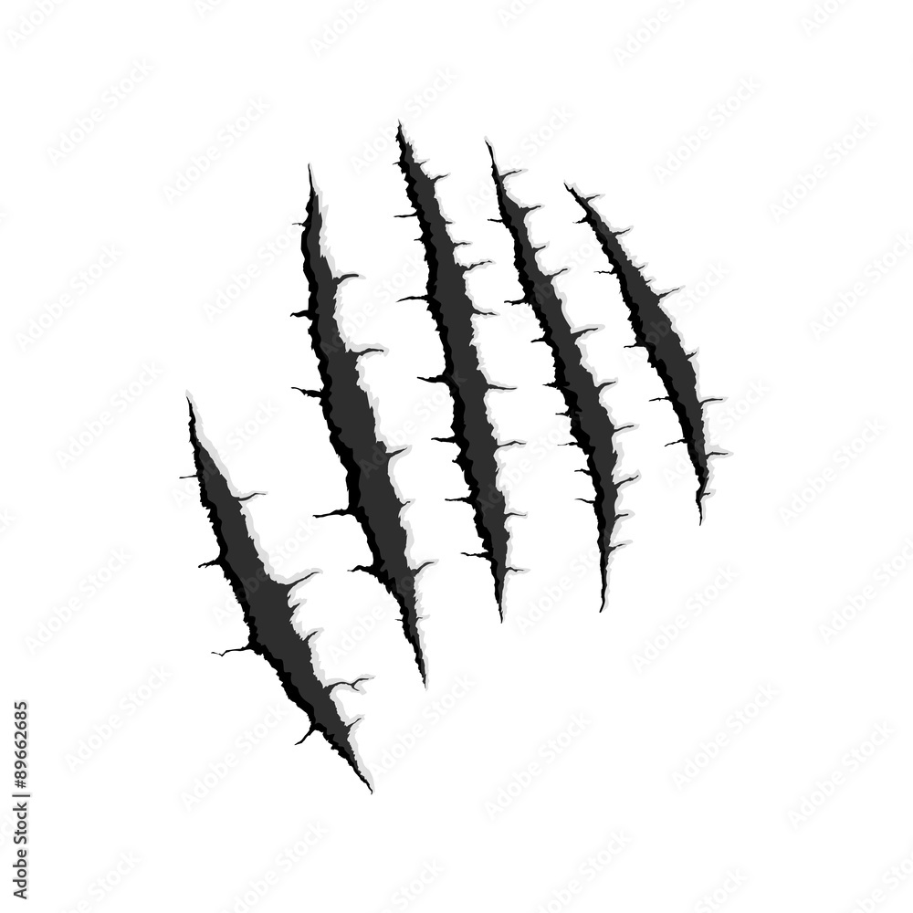 Five vertical trace of monster claw Five vertical trace of monster claw