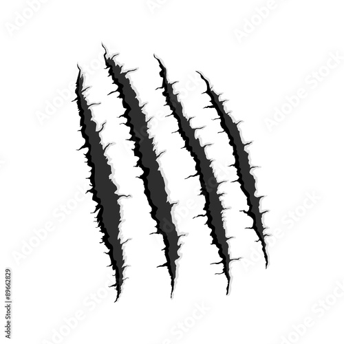 Four vertical trace of monster claw