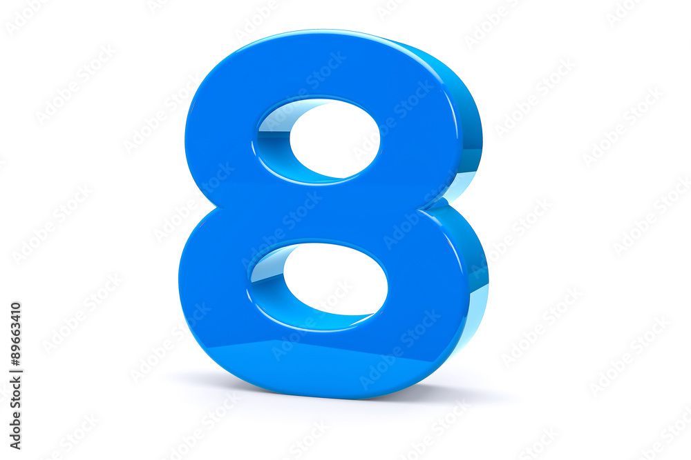 3D Shiny and Metal Isolated Number Eight 8 Symbol. 3D Shiny and Metal Isolated Number Eight 8 Symbol.