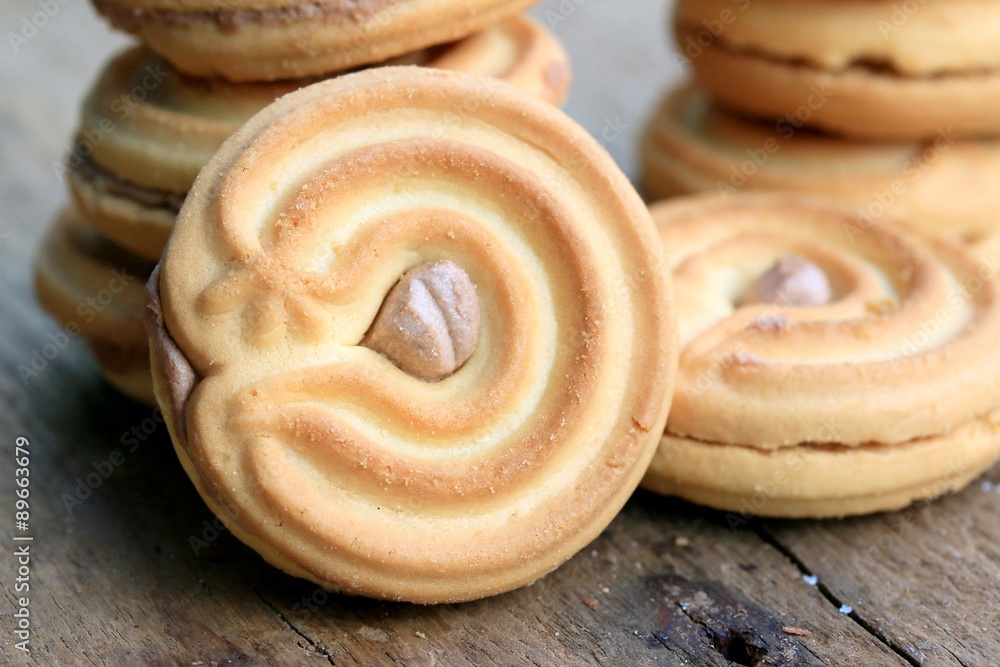 Fototapeta premium tasty cream cookies