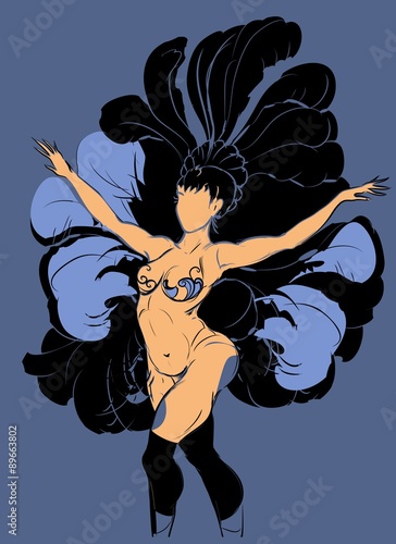 Background with burlesque dancer