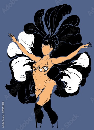 Background with burlesque dancer