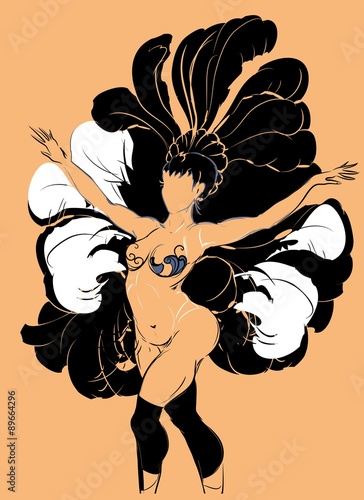 Background with burlesque dancer