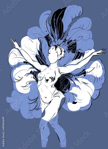 Background with burlesque dancer