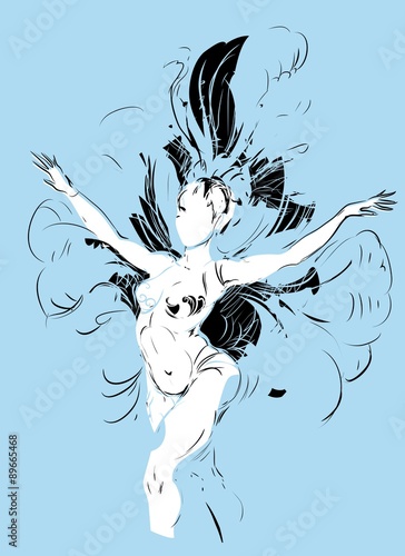 Background with burlesque dancer