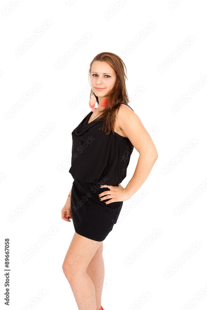 Beautiful woman doing different expressions in different sets of clothes: posing Beautiful woman doing different expressions in different sets of clothes: posing