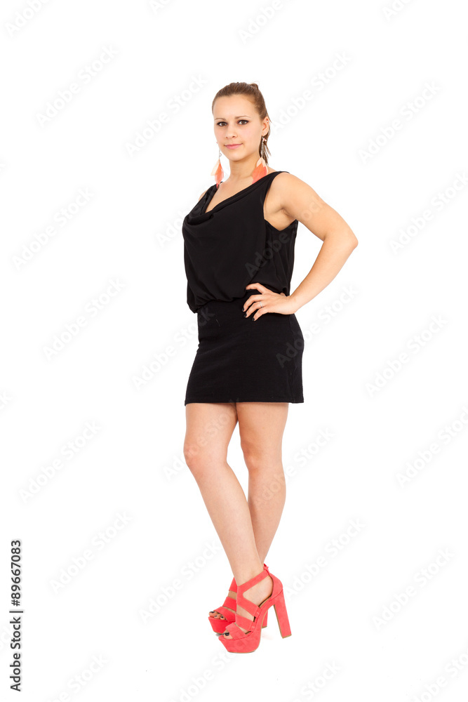 Beautiful woman doing different expressions in different sets of clothes: posing Beautiful woman doing different expressions in different sets of clothes: posing