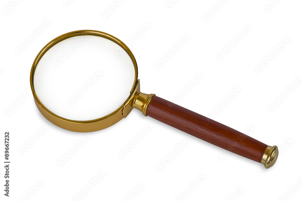 Closeup Image of an Isolated Magnifying Glass Closeup Image of an Isolated Magnifying Glass