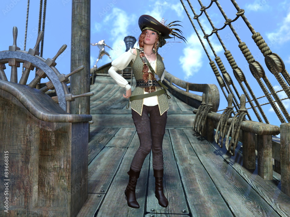 Fototapeta premium Kobiecy pirat