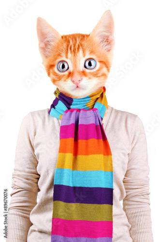 Portrait of woman with anim...