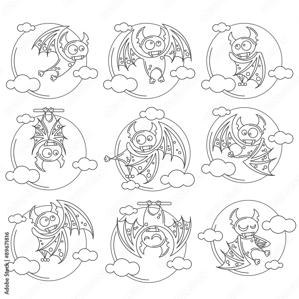 Obraz premium Vampire Dracula for Halloween. Vector icon in style flat