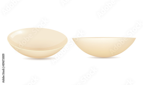 Brown color contact lenses on isolated background