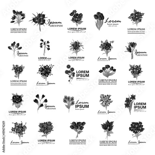 Bouquet Icons Set - Isolated On White Background - Vector Illustration, Graphic Design, Editable For Your Design