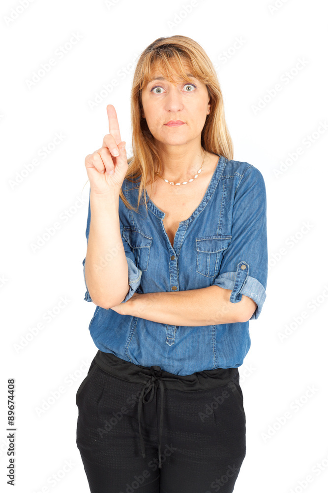 Obraz premium Beautiful businesswoman doing different expressions in different sets of clothes: idea