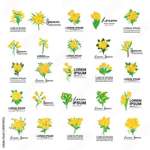 Bouquet Icons Set - Isolated On White Background - Vector Illustration, Graphic Design