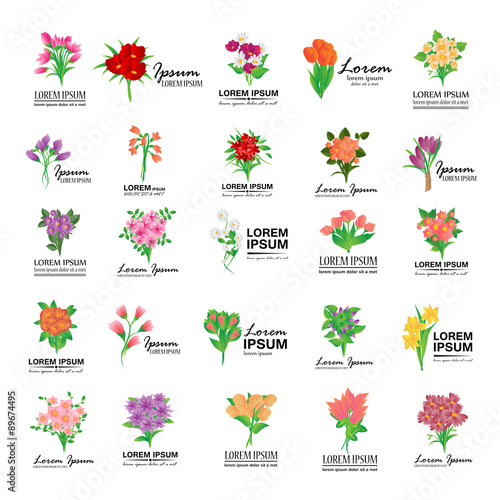 Bouquet Icons Set - Isolated On White Background - Vector Illustration, Graphic Design, Editable For Your Design