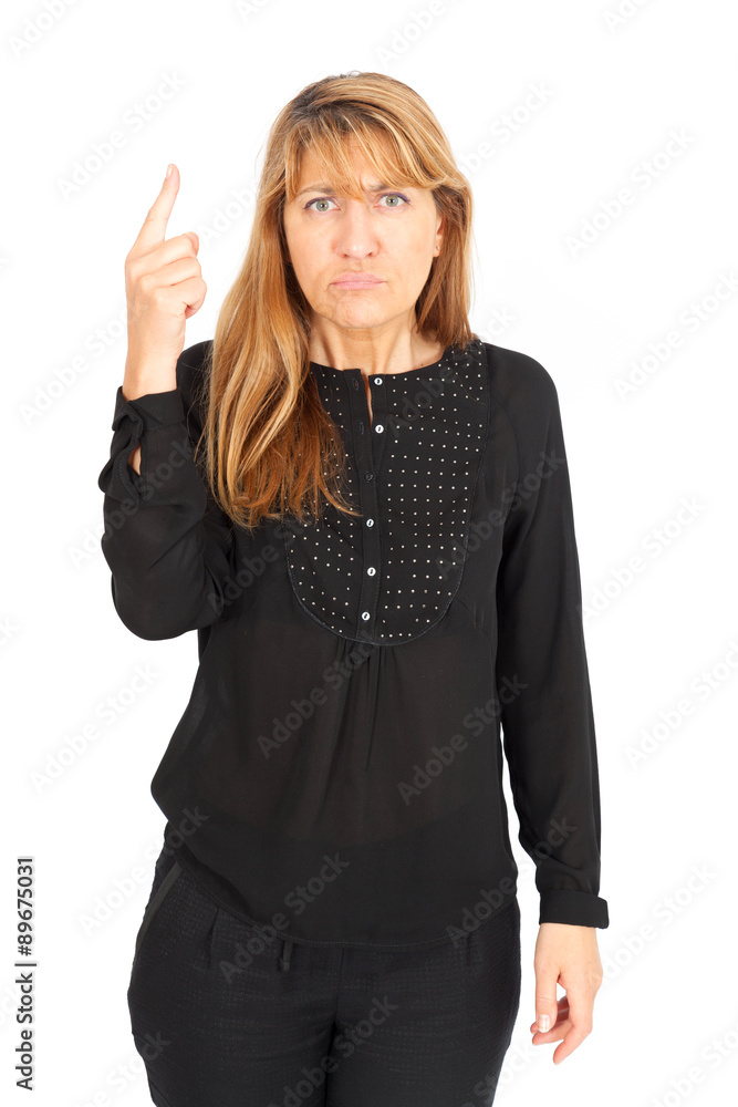Beautiful businesswoman doing different expressions in different sets of clothes: you are crazy Beautiful businesswoman doing different expressions in different sets of clothes: you are crazy
