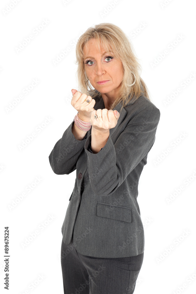 Beautiful woman doing different expressions in different sets of clothes: boxe Beautiful woman doing different expressions in different sets of clothes: boxe