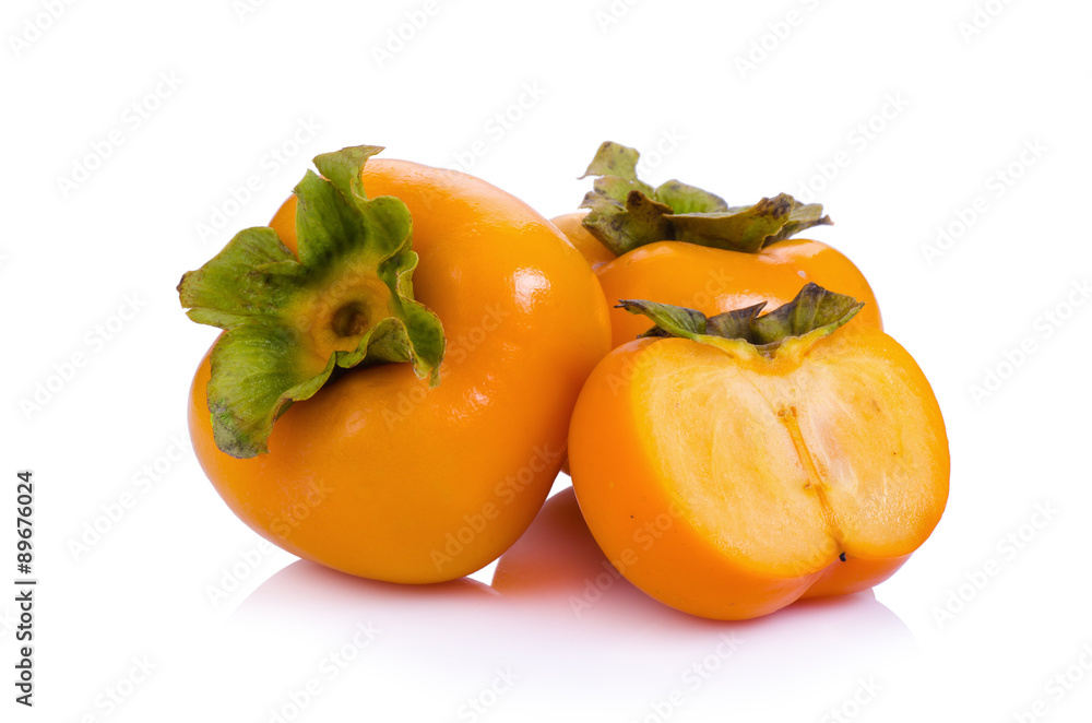 persimmon on white background
