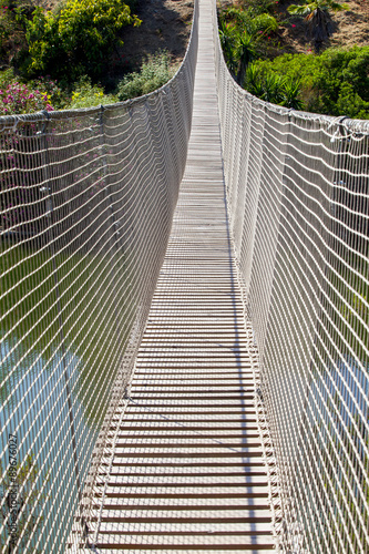 Rope and net suspension bridge