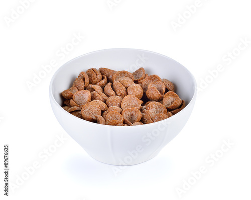 cocoa crunch cornflakes on white background