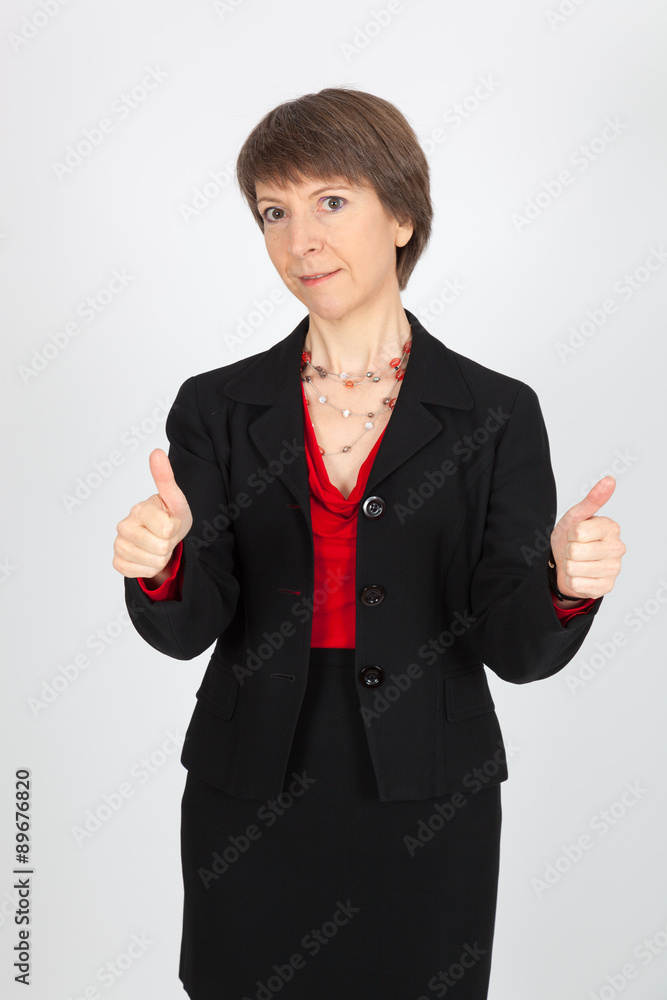 Beautiful woman doing different expressions in different sets of clothes: thumbs up Beautiful woman doing different expressions in different sets of clothes: thumbs up