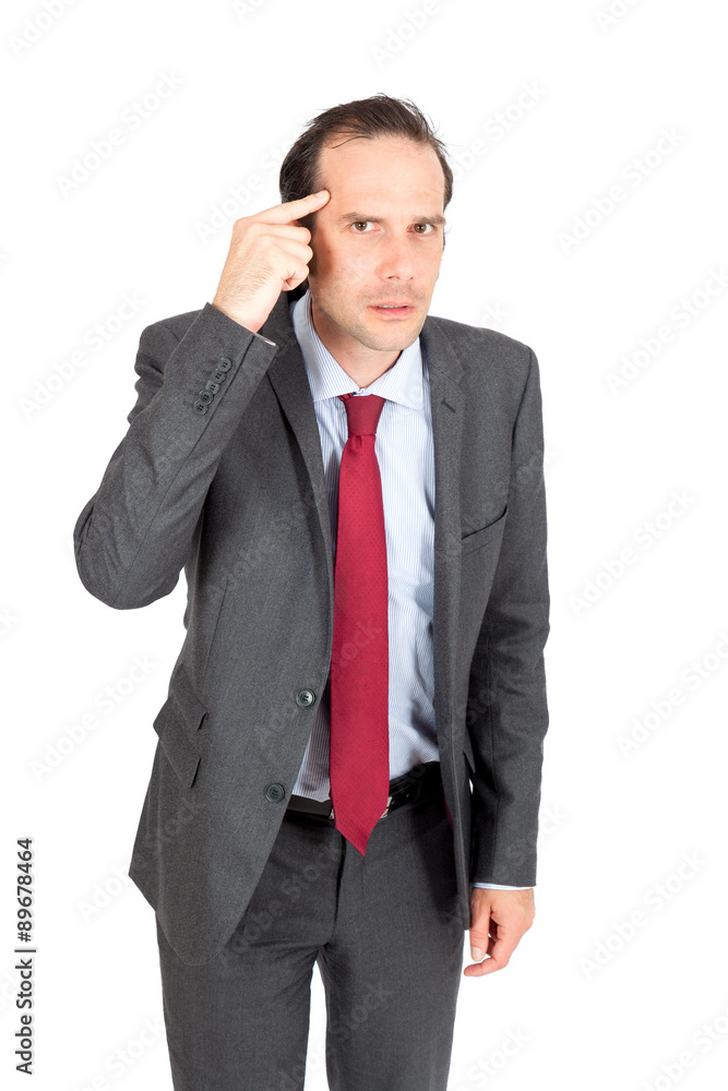 Handsome businessman doing different expressions in different sets of clothes: you are crazy Handsome businessman doing different expressions in different sets of clothes: you are crazy