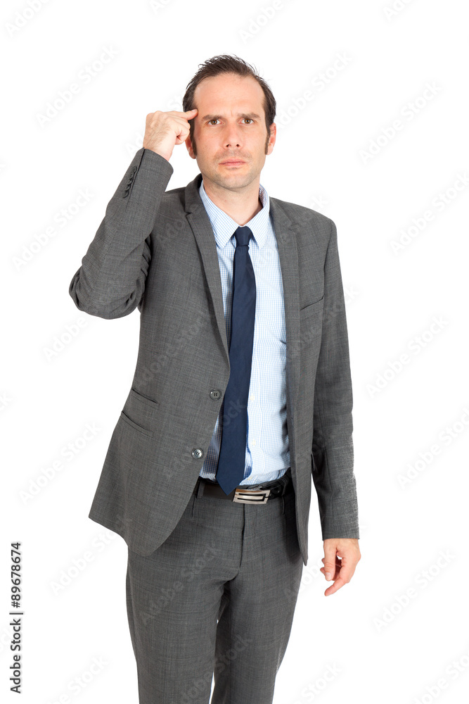 Handsome businessman doing different expressions in different sets of clothes: you are crazy Handsome businessman doing different expressions in different sets of clothes: you are crazy