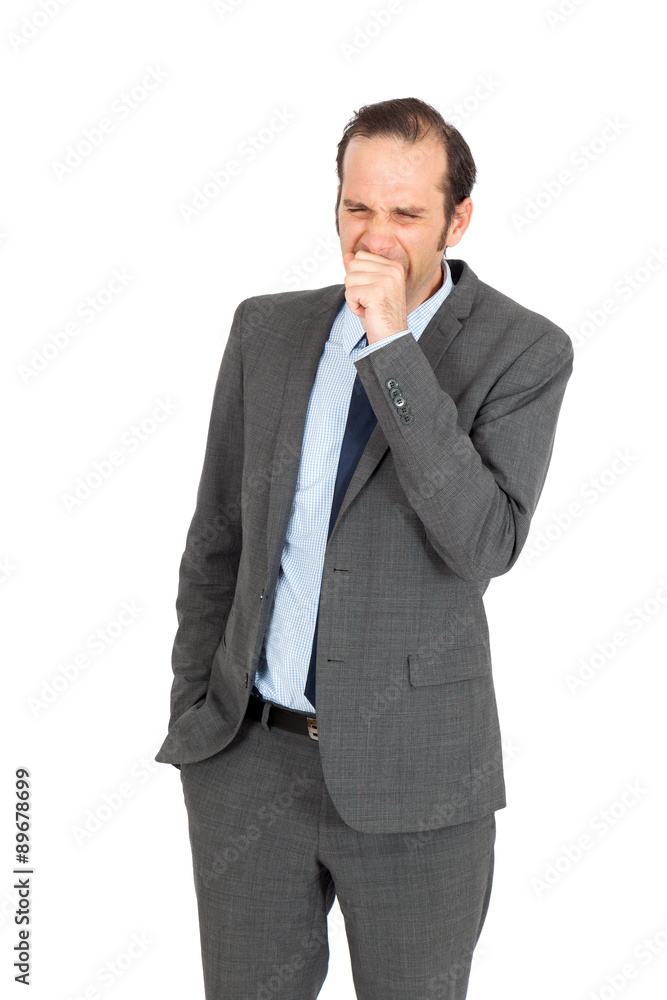 Handsome businessman doing different expressions in different sets of clothes: yawning Handsome businessman doing different expressions in different sets of clothes: yawning