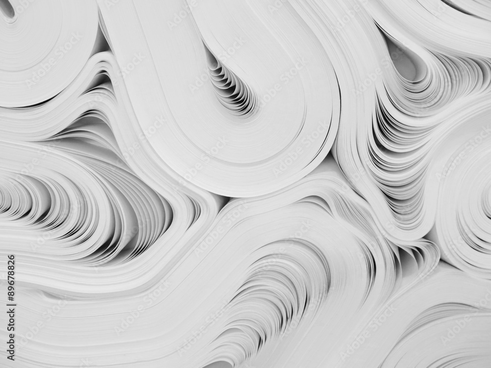 Folded reams of white paper - obrazy, fototapety, plakaty 