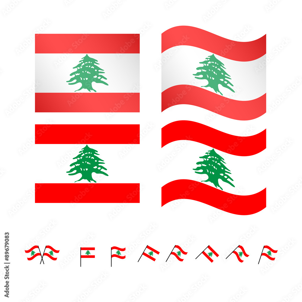 Lebanon Flags EPS10 Lebanon Flags EPS10