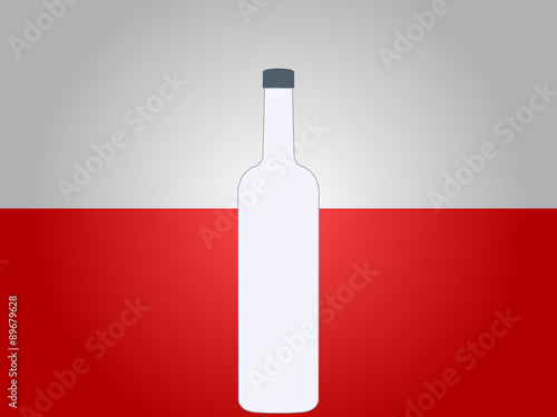 Polish Flag with a Bottle of Vodka EPS10