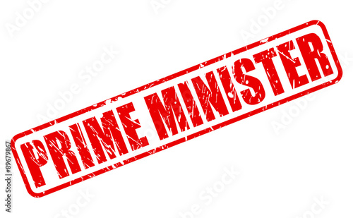 PRIME MINISTER red stamp text