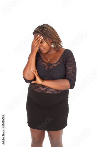 Beautiful black woman doing different expressions in different sets of clothes