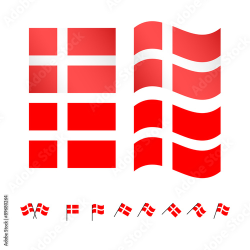 Denmark Flags EPS 10